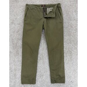 Civilianaire Cotton Chino Womens 27 Surplus Green Button Fly Minimalist USA Made